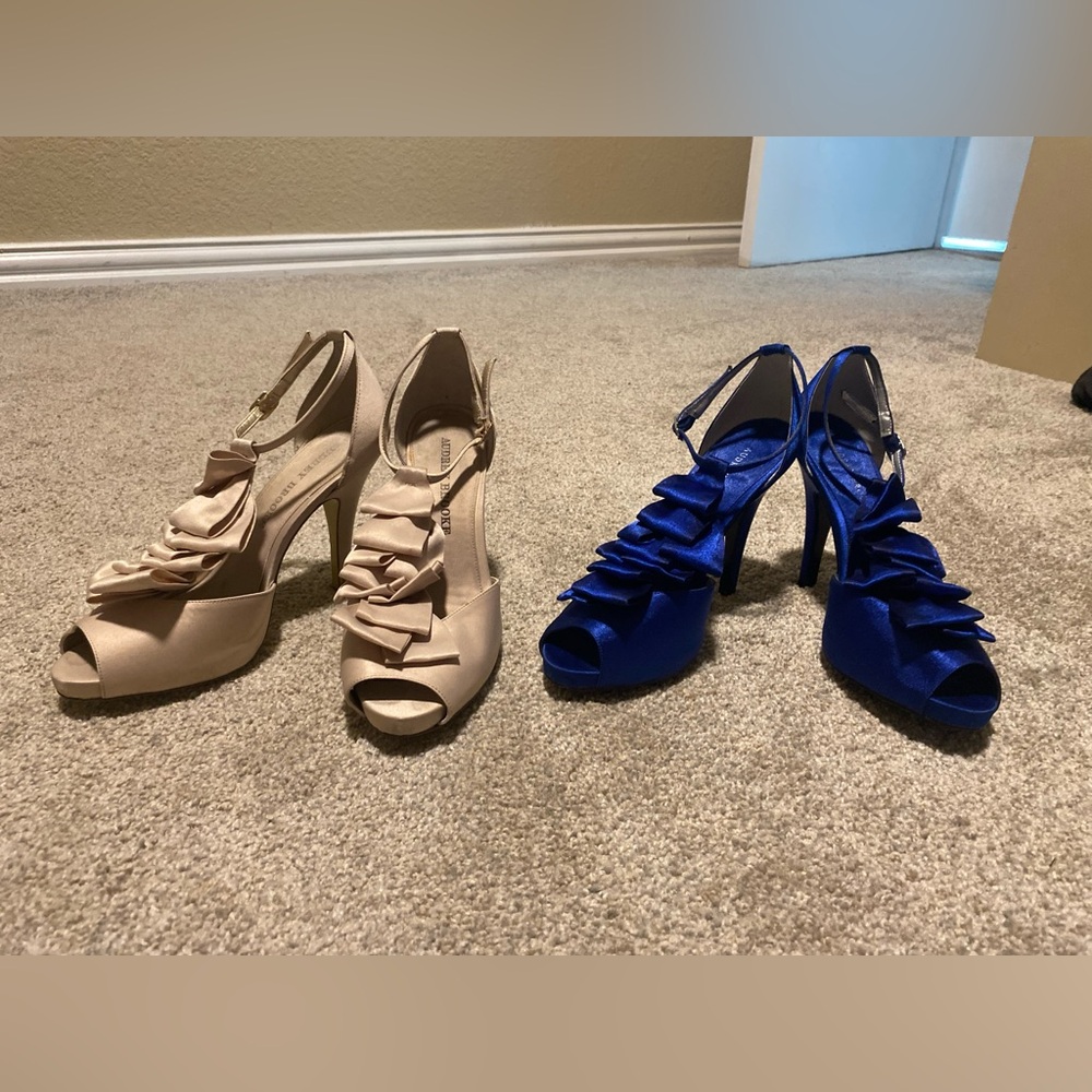 Cream Satin Heels